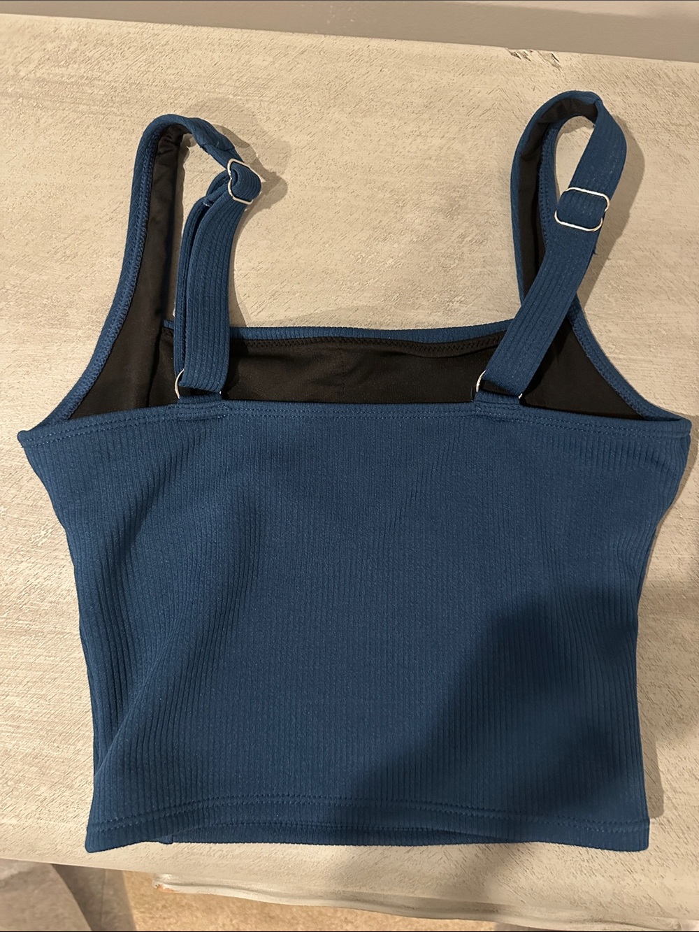 Geode Ribbed High-Waist Bikini Set in Deep Blue - Picture 2 of 7